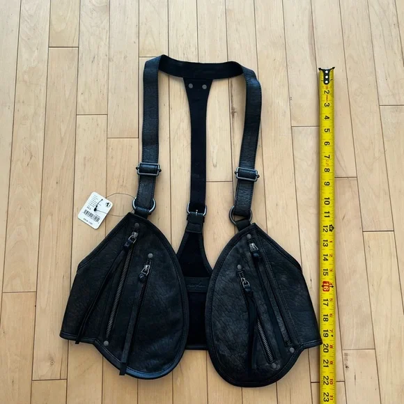 Free People Olympia Leather Vest in Washed Black - Picture 4 of 10